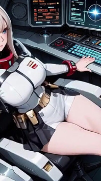 Tabu kontrast v její bílé technické uniformě, protažená těsně při podřepu a procházení.