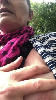 Public Titty Play Whilst Walking in the Great Outdoors