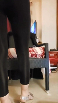 Legginsy suka szuka grubego nylonowego kutasa