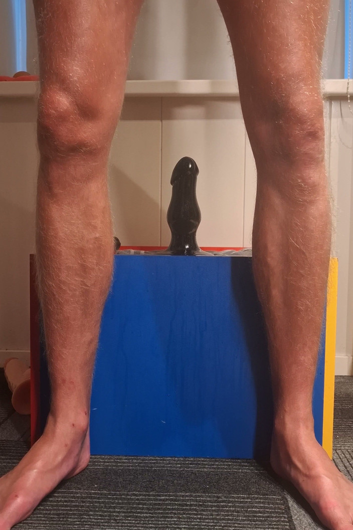 NoFace Twink X: Hot Twink Riding Bi Dildo Deep Anal Stretch