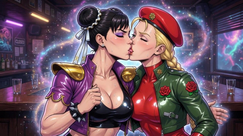 AI Porn: Cammy och Chun Li kysser Ai