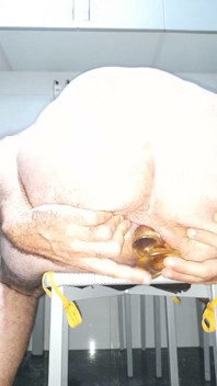 Double Penetration in My Ass with Double Dildo Close-up