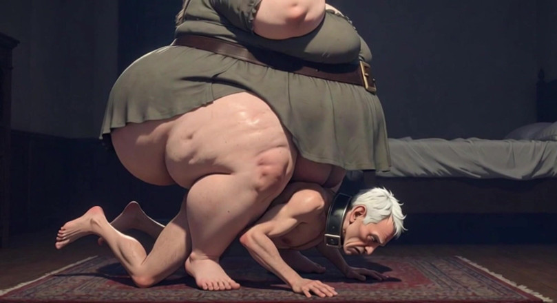 Anime Hentai: Masivní ssbbw domina drcení hubeného otroka svou váhou - ponížení