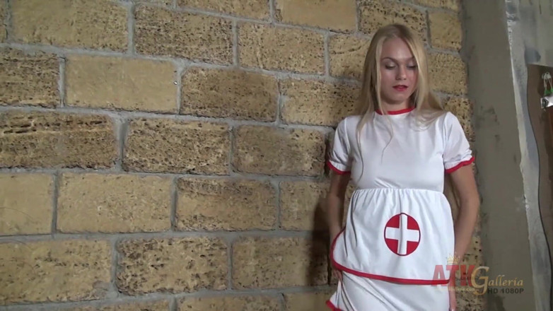 ATKIngdom Fans: Sexy nurse strips off and masturbates