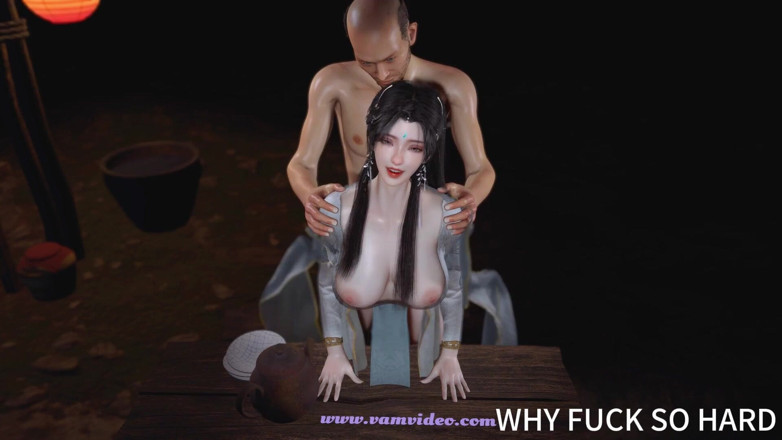 Why fuck so hard: 3D Cute Chinese Cosplay Model Cheating with Big Old Dick