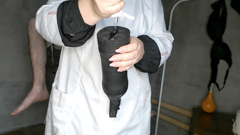OurFetishLife: Chubby Nurse Instructing Patient (handmade Vagina for Masturbation)