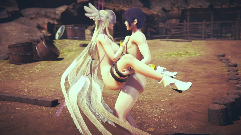Wraith ward: Angewomon stand ve taşıma bakış açısı - digimon hentai parodisi