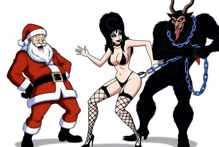 Octopussy Lovers Club: Krampus menyumbat palam punggung ke Elvira, puan dari pantat kegelapan,...