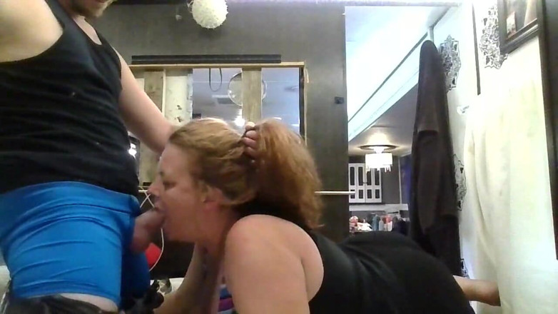 Deep Throat MYLF: A sexy BBW neighbor gives me a blowjob