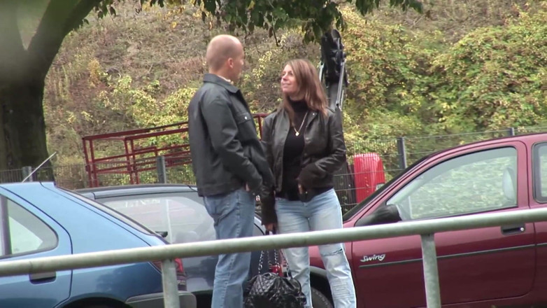Public Entertainment: Sexy brunette gets fucked and jizzed on her round ass...