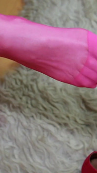 Pink Suede Loafers & Worn Nylons - Teasing Foot Play