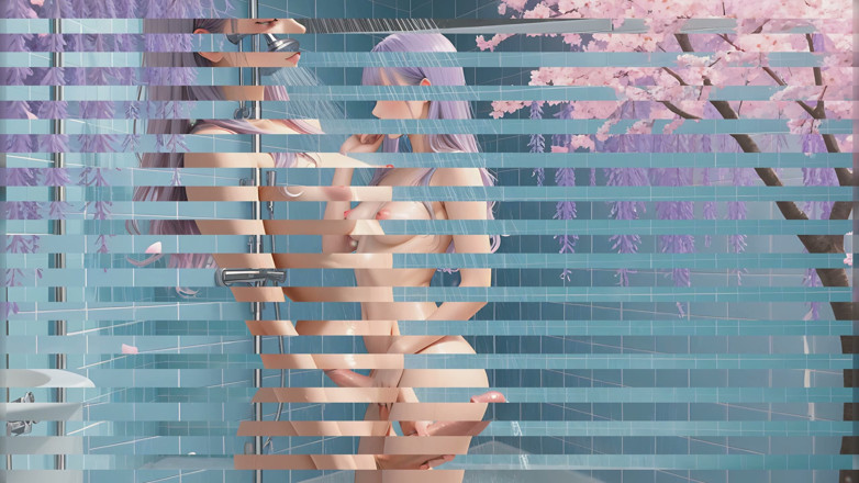 TransLure: Cute Twink Futa Moaning in Steamy Shower with Cascading Hot...