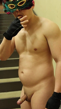 Jerk off by the Stairs at the Gym