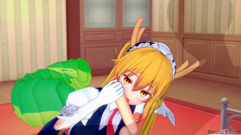 HentaiF3tish: Miss Kobayashi's drakenmeid Hentai: Tohru neemt een enorme lading