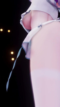 [mmd] Phut Hon College Girl Uniform; Black Stockings; Jiggling Breasts