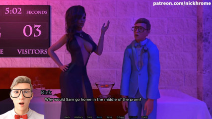 Visual Novels: SexBot 63 - cumshot on the back of the teacher at the...