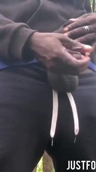 Jerking off Until Shot Thick Loads in the Forest