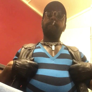 Black smoking muscle stepdad: Black Muscle Compilation Geared in Latex Leather Rubber & Denim
