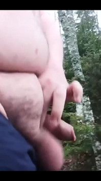 Superchub Sigma Pisses with Uncut Smegma Cock Outdoors.