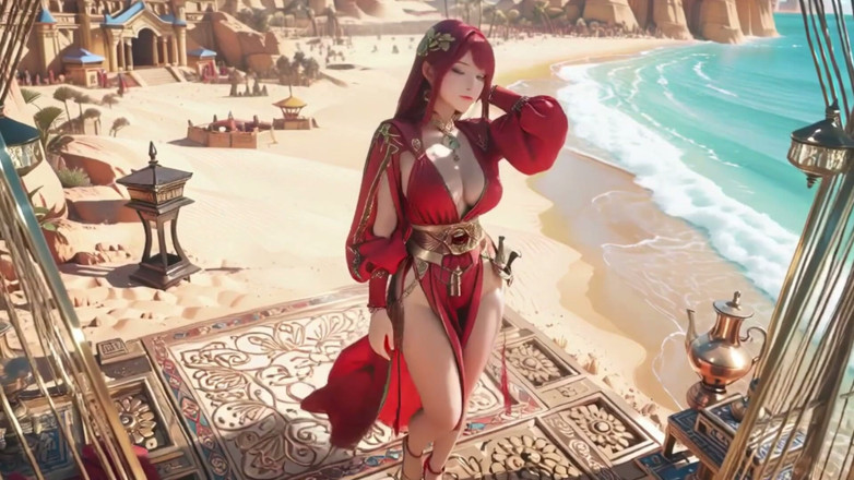 Seraphina Vale: Una regina rossa nel deserto! Pigro Pomeriggio nel Palazzo d'Oro.
