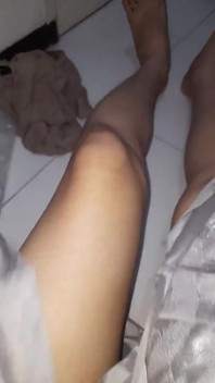 Cum wearing woman business suit with silky lining