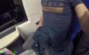 Funny boy Ger: Извращенный мужик дрочит свой толстый член в поезде, скачет домой и сквиртует его сливочную сперму на складе