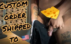 Pedido de queijo personalizado embalado para um comprador patético