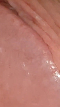 Wide Hole Filled with Pre Cum in Close up