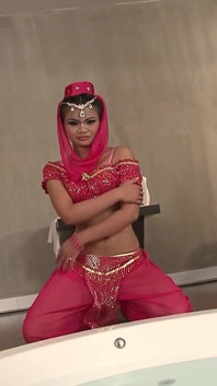 Asian Brunette Honey Cosplays and Gets Banged From the Back in a Bath