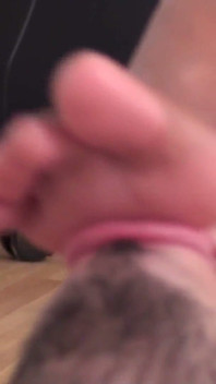 She puts her slave lick her feet at work