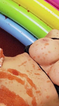 Lesb Pool_scene_2_lesbian MILF Couple in Bikinis Enjoy a Jelly Pool