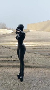 Miss Fetilicious Bts Outdoor Shoot in Heavy Rubber