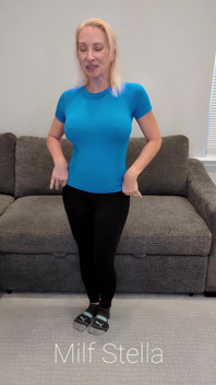 Blue Compression Shirt with Black Yoga Pants