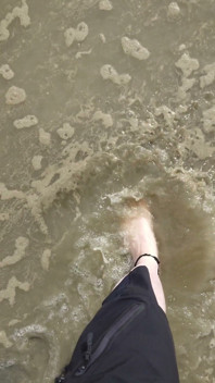 Barefoot in the September North Sea in Wangerland