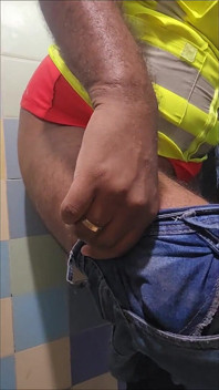 Worker Fucks My Ass in the Bathroom at Work