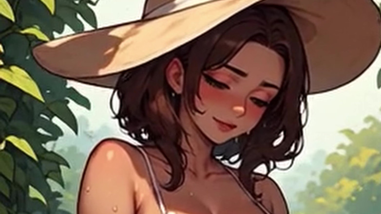 Aiwaifuloops: Waifu Garden Lady 第一人称视角 - 内裤插入和长凳特写啪