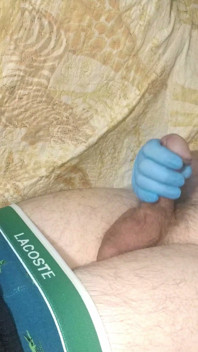 Kitchen Prep Gone Wrong - Solo Male Jerks off in Blue Glove