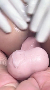 Femboy Close up Pussy Training with Dildo with Farting and Gaping
