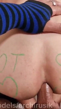 A Hot Slut, Covered in Sperm! Exclusively Large Cocks, Sex Without Condoms, and Lots of Sperm!