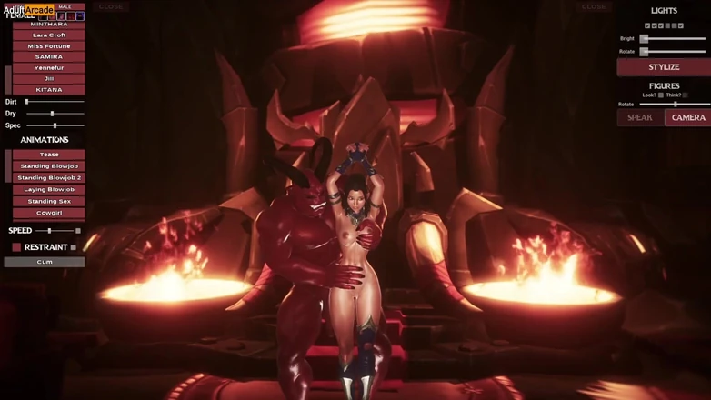 LewdArcade: Kitana дает ее киску монстру - Orcslayers игра Kitana обнаженная игра [18+] секс, порно игра