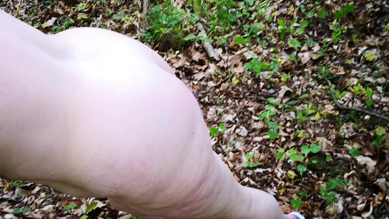 Bouncy Tits Action: Spank my ass and tits outdoor while I'm naked