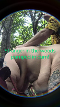 Piegato questo sconosciuto nel bosco coperto dall'albero