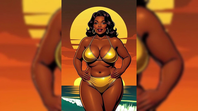 AI Porn: Une femme noire audacieuse animée à taquiner