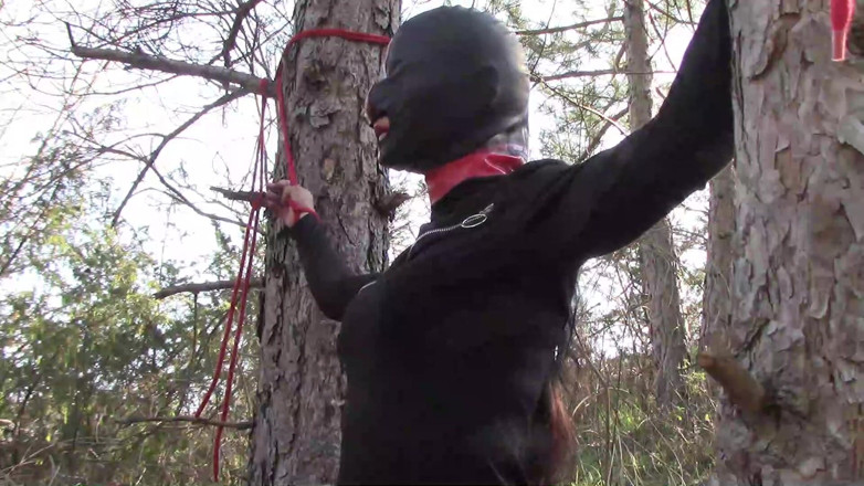 LauraOnHeels: Outdoor sex in the wood. Wearing sexy clothes and high...