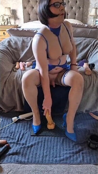 Mature Limp Dick Crossdressing Sissy Slut Riding Her Huge Dildo
