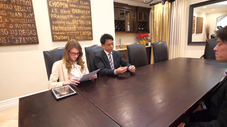 Japornxxx: Ashley Lane Threesome of Contract Conclusion Fuck and Creampie 4K