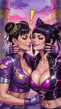 Chun Li and Juri Making Out (ai)