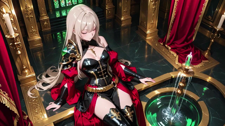 Tay Swift X: Zakázaná fantazie v červené a zelené pancíři! Blonde Knight Lounge svůdně,...