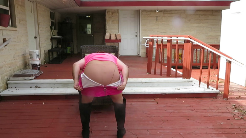 BBW nurse Vicki adventures with friends: Brittney CD modeling her new pink outfit and boots
