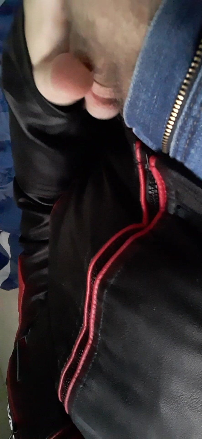 Rusty Sunnybrook: Jerking in New Red &amp; Black Leather Jacket